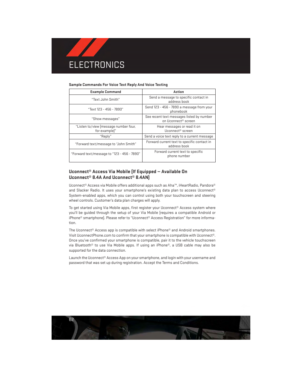 Electronics | Dodge 2014 Durango - User Guide User Manual | Page 64 / 188