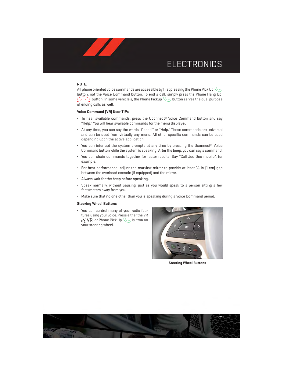 Electronics | Dodge 2014 Durango - User Guide User Manual | Page 73 / 188