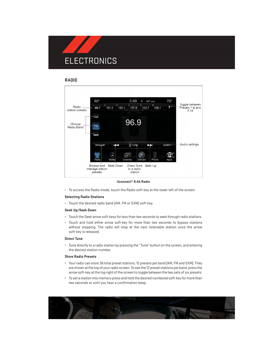Radio, Electronics | Dodge 2014 Durango - User Guide User Manual | Page 78 / 188