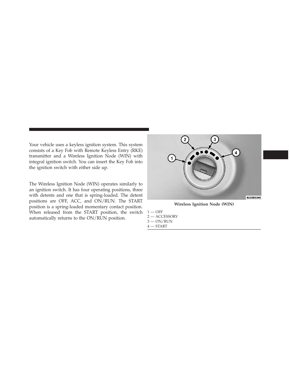 A word about your keys, Wireless ignition node (win) | Dodge 2014 Grand_Caravan - Owner Manual User Manual | Page 15 / 698