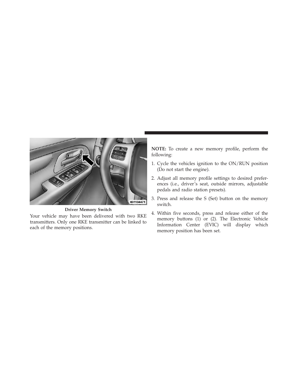 Programming the memory feature | Dodge 2014 Grand_Caravan - Owner Manual User Manual | Page 220 / 698