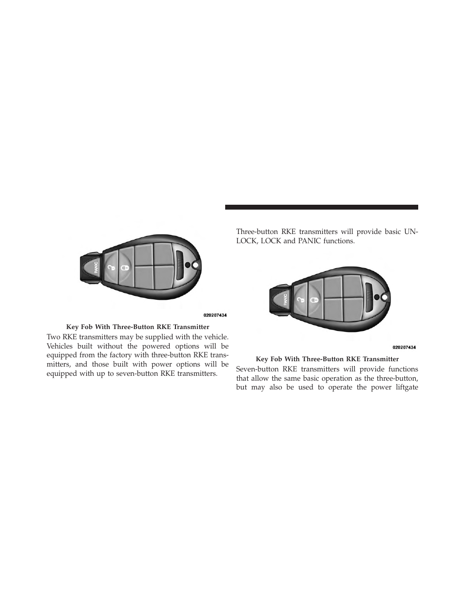 Using the rke transmitter | Dodge 2014 Grand_Caravan - Owner Manual User Manual | Page 24 / 698