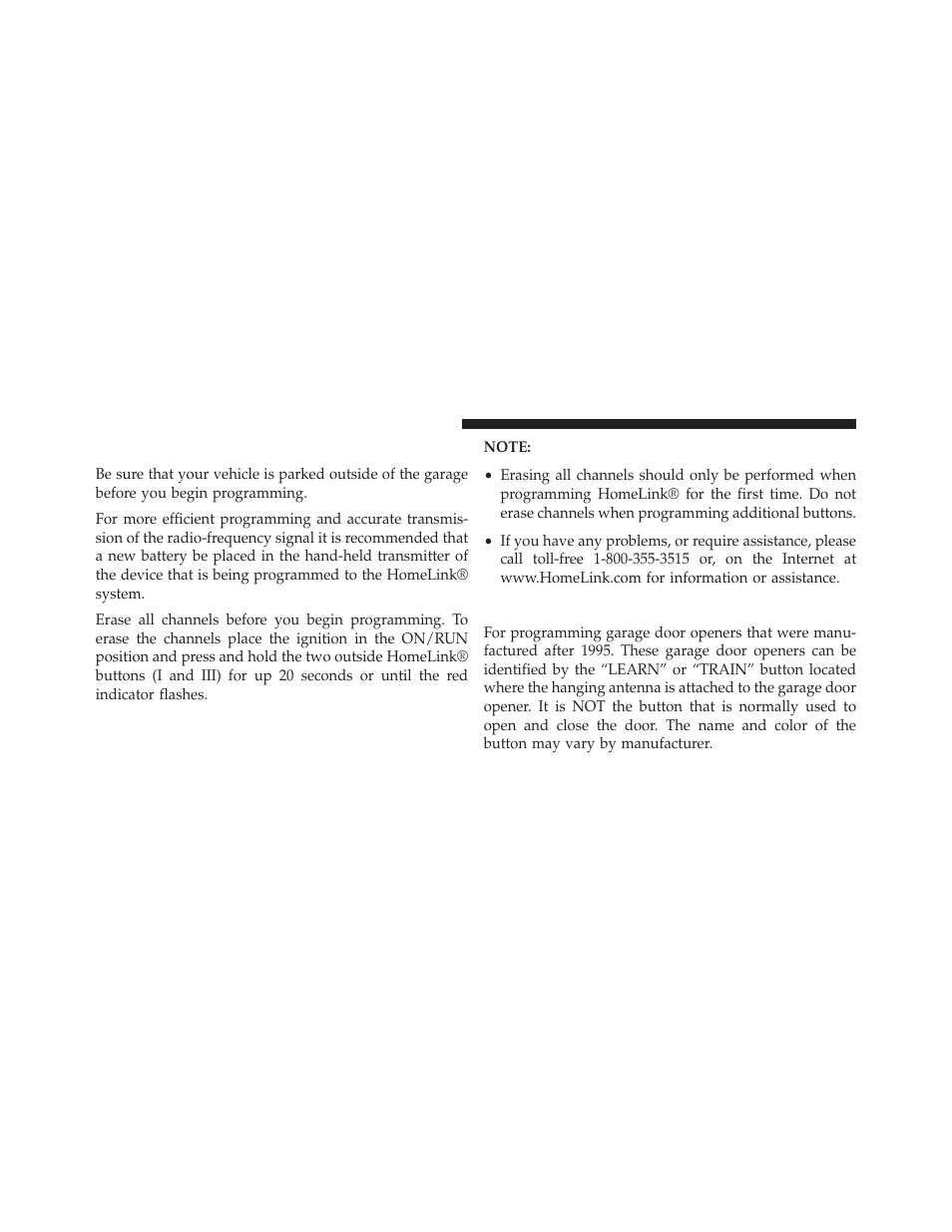 Before you begin programming homelink, Programming a rolling code | Dodge 2014 Grand_Caravan - Owner Manual User Manual | Page 264 / 698