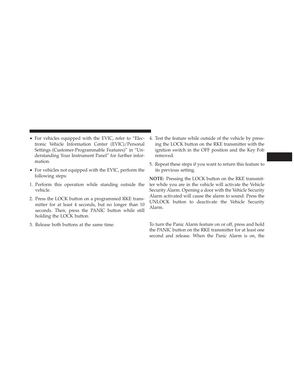 Using the panic alarm | Dodge 2014 Grand_Caravan - Owner Manual User Manual | Page 27 / 698