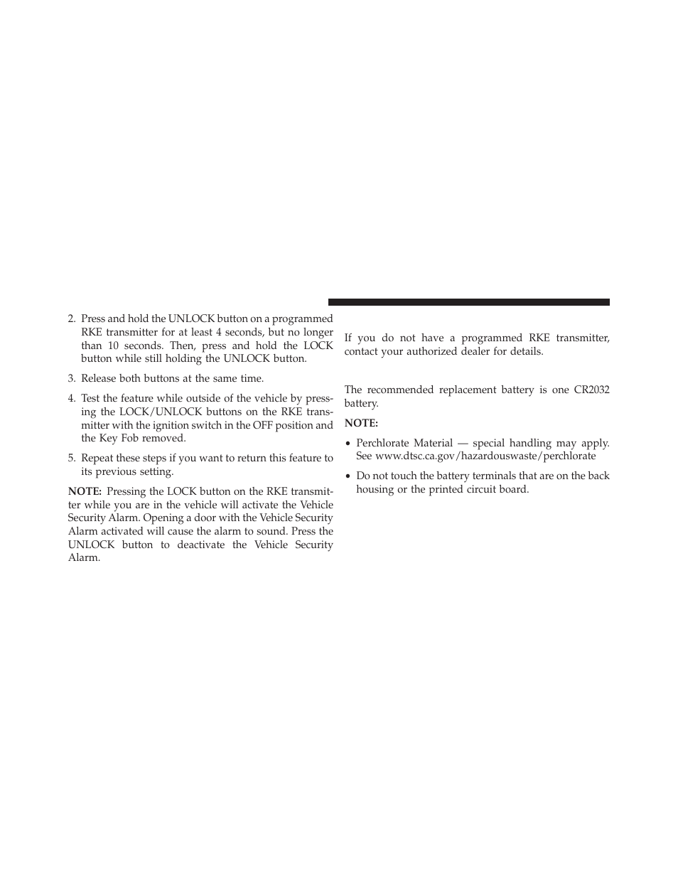 Programming additional transmitters, Transmitter battery replacement | Dodge 2014 Grand_Caravan - Owner Manual User Manual | Page 30 / 698