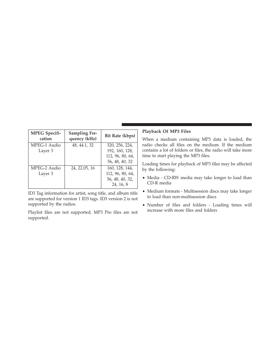 Playback of mp3 files | Dodge 2014 Grand_Caravan - Owner Manual User Manual | Page 372 / 698