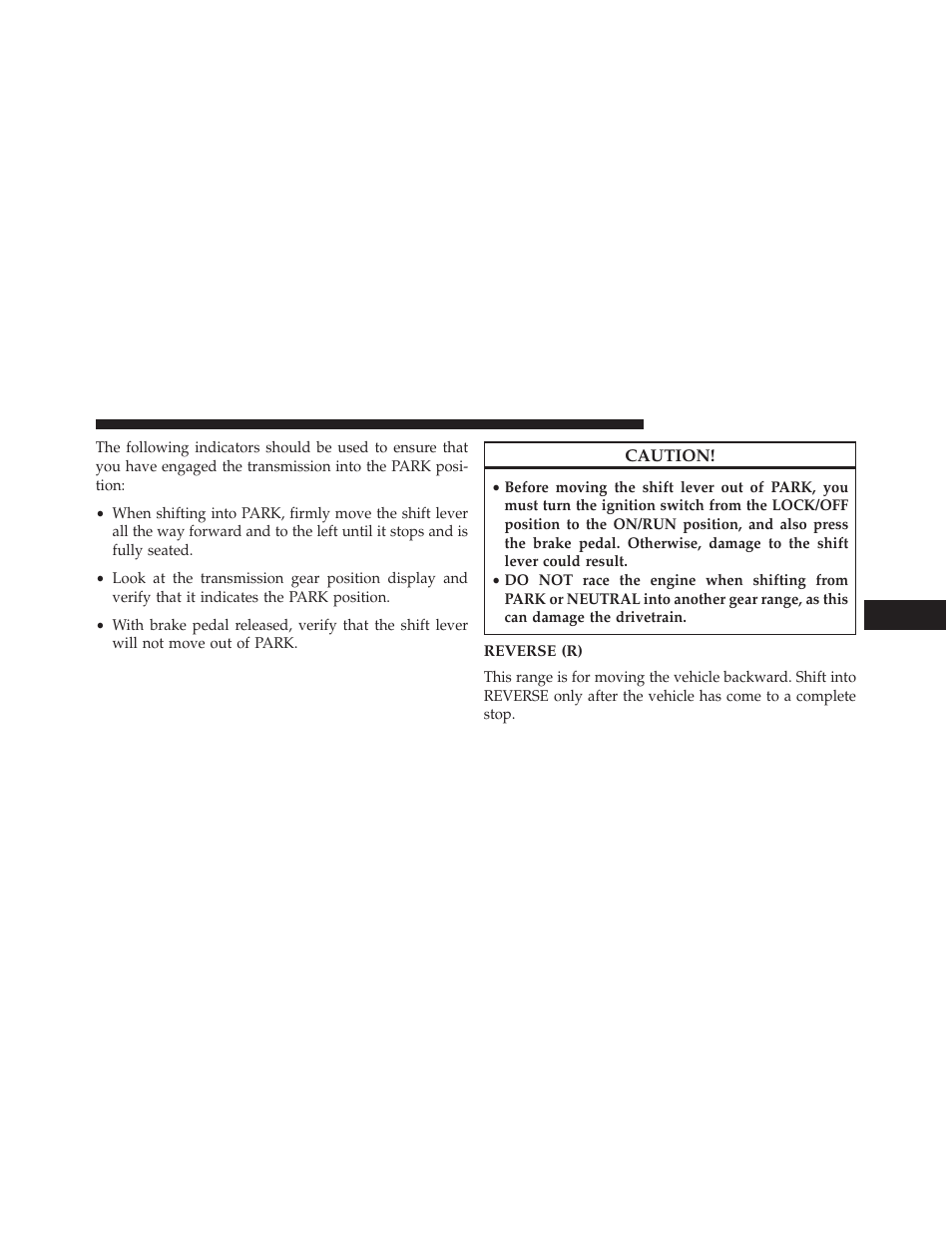 Reverse (r) | Dodge 2014 Grand_Caravan - Owner Manual User Manual | Page 471 / 698