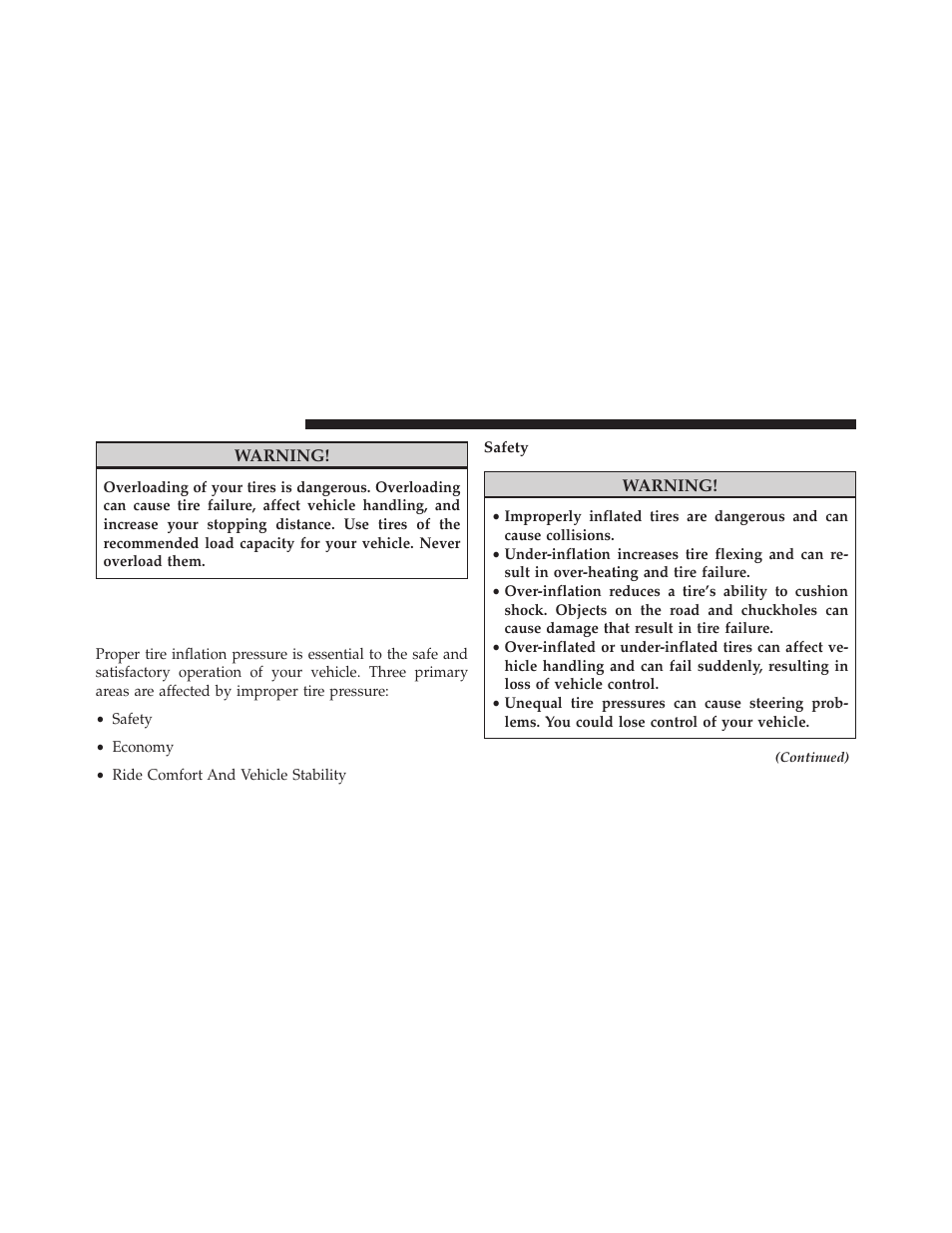 Tires — general information, Tire pressure, Safety | Dodge 2014 Grand_Caravan - Owner Manual User Manual | Page 508 / 698