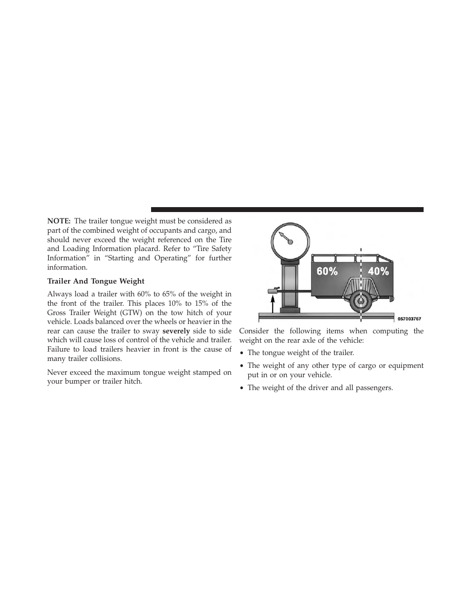 Trailer and tongue weight | Dodge 2014 Grand_Caravan - Owner Manual User Manual | Page 550 / 698