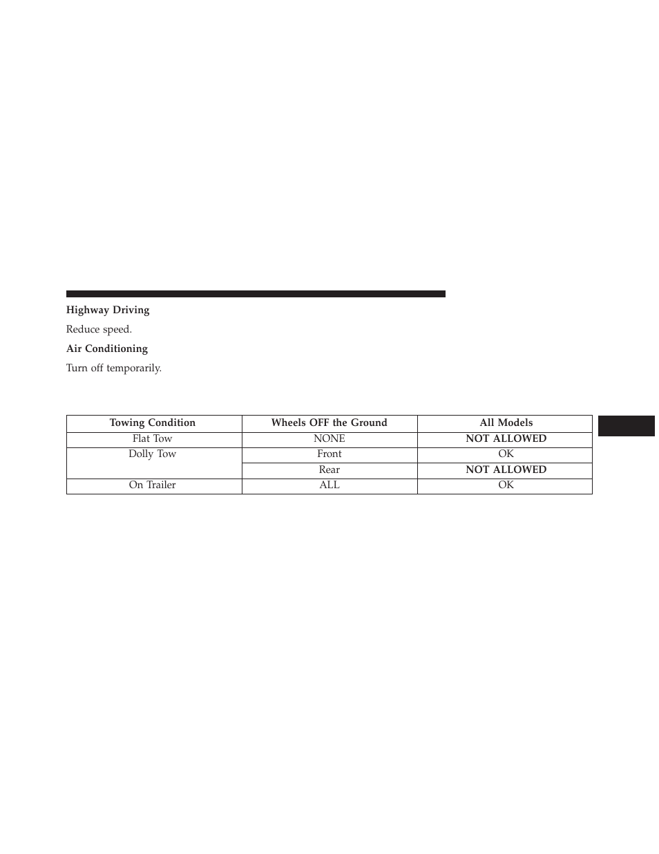 Recreational towing (behind motorhome, etc.), Towing this vehicle behind another vehicle, Recreational towing (behind | Motorhome, etc.) | Dodge 2014 Grand_Caravan - Owner Manual User Manual | Page 557 / 698