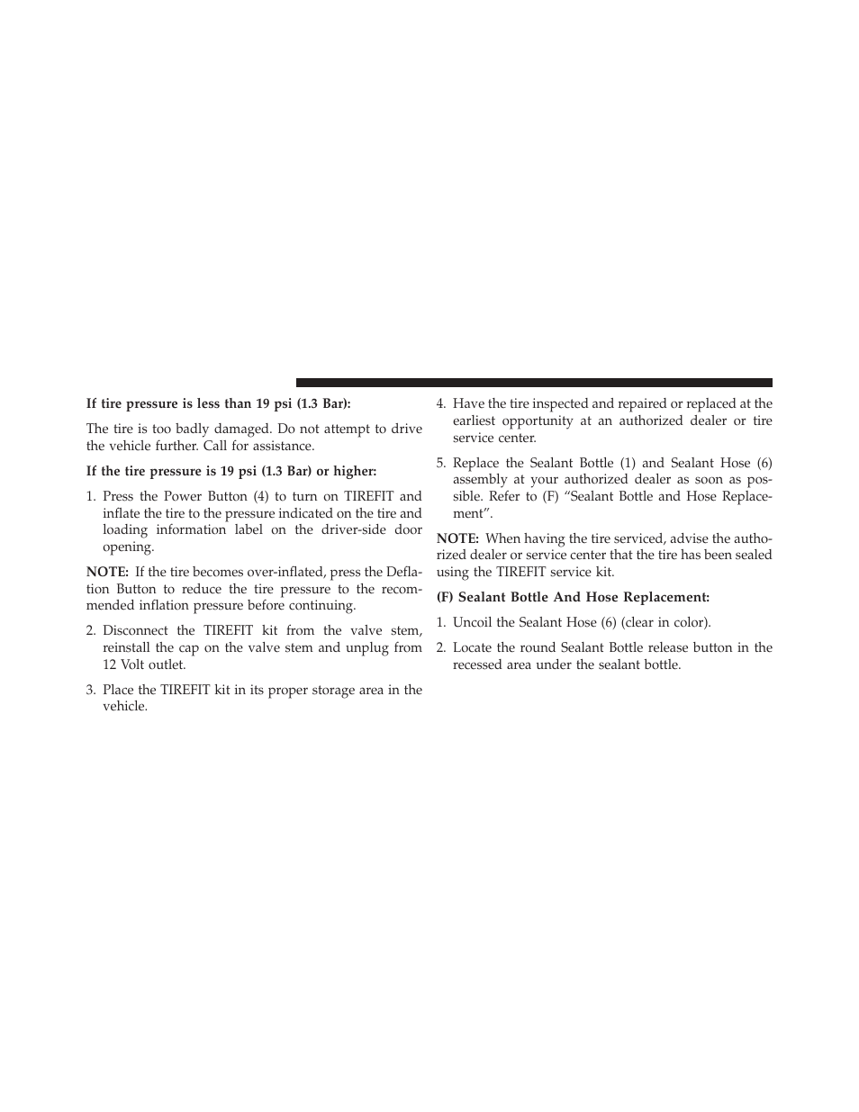 F) sealant bottle and hose replacement | Dodge 2014 Grand_Caravan - Owner Manual User Manual | Page 572 / 698