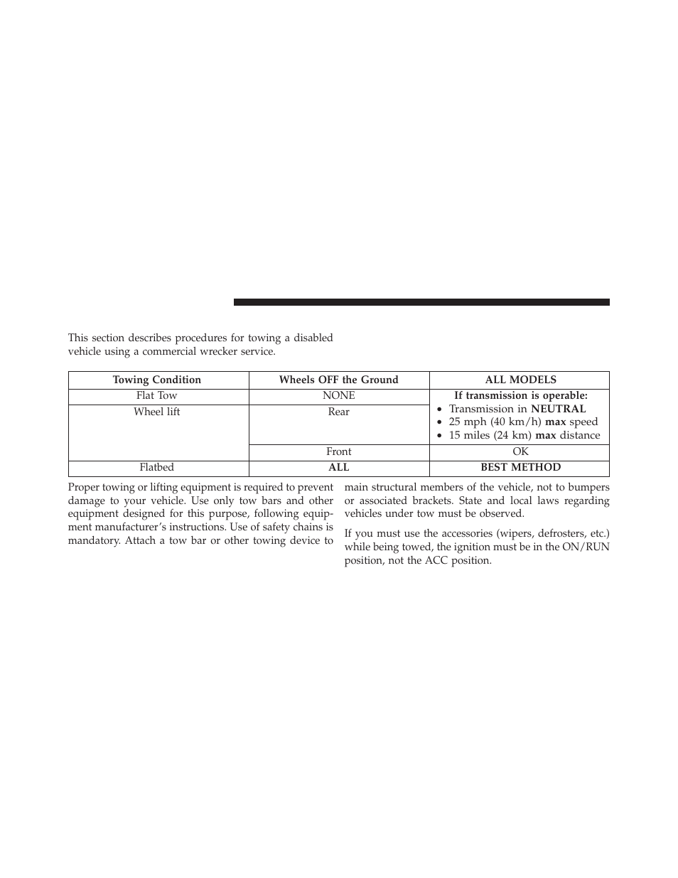 Towing a disabled vehicle | Dodge 2014 Grand_Caravan - Owner Manual User Manual | Page 602 / 698
