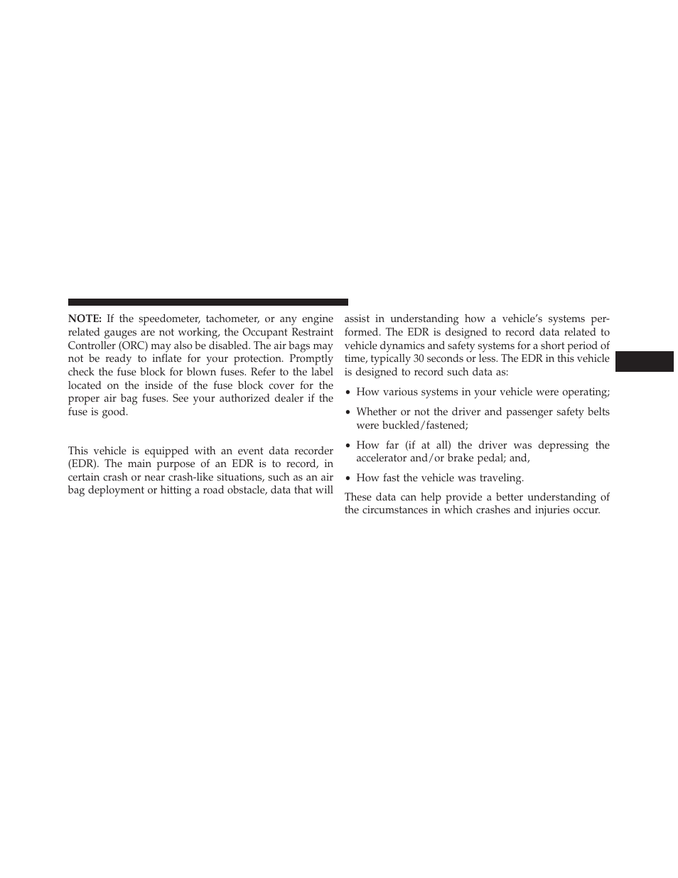 Event data recorder (edr) | Dodge 2014 Grand_Caravan - Owner Manual User Manual | Page 93 / 698