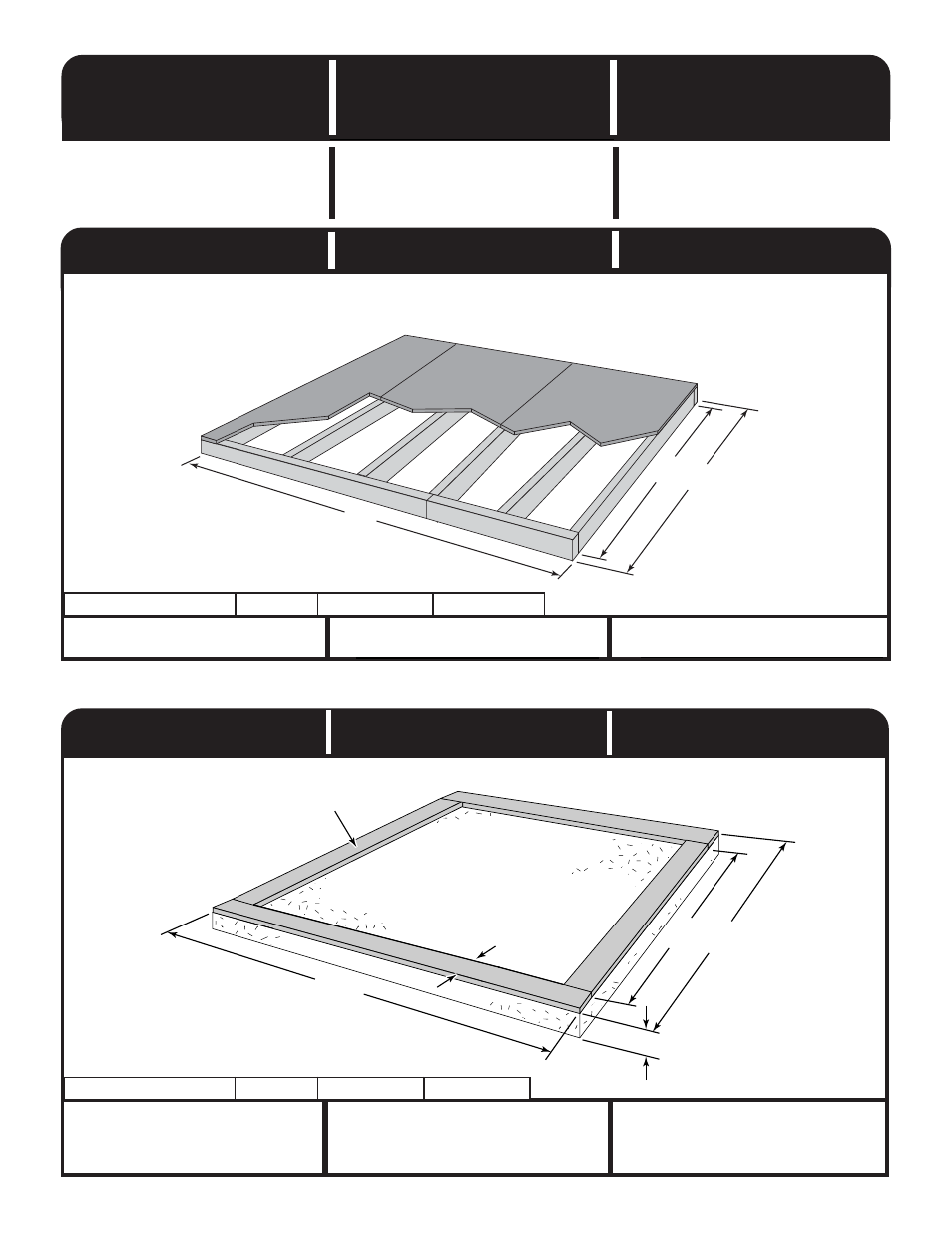 Foundation options, Opciones para la cimentación, Options pour la base | B) concrete slab foundation, B) base en losa de concreto, B) dalle en béton | Backyard Storage Solutions 16702 User Manual | Page 10 / 40
