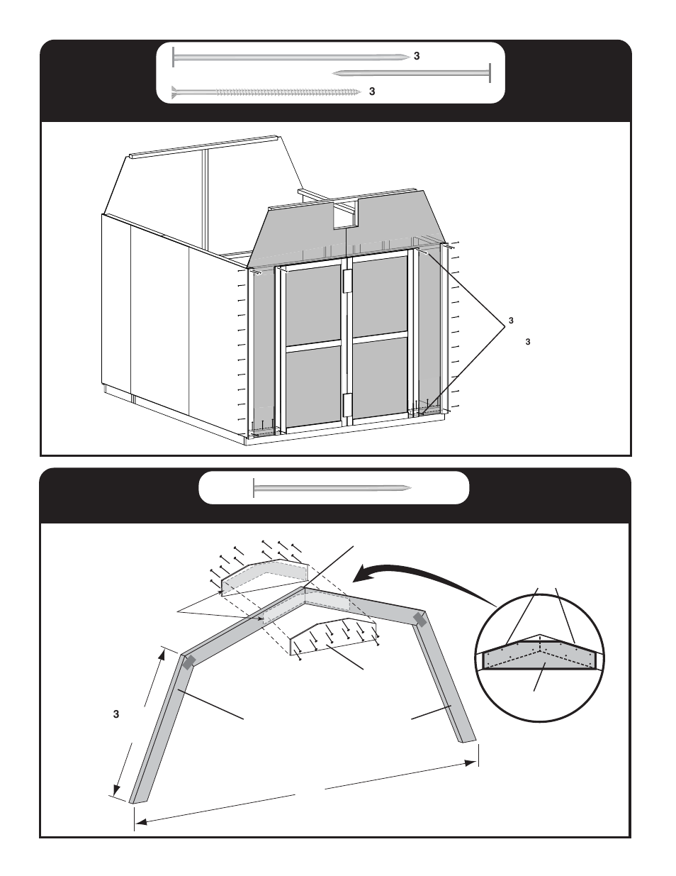 N x2 n m m, Roof techo toit | Backyard Storage Solutions 16702 User Manual | Page 22 / 40