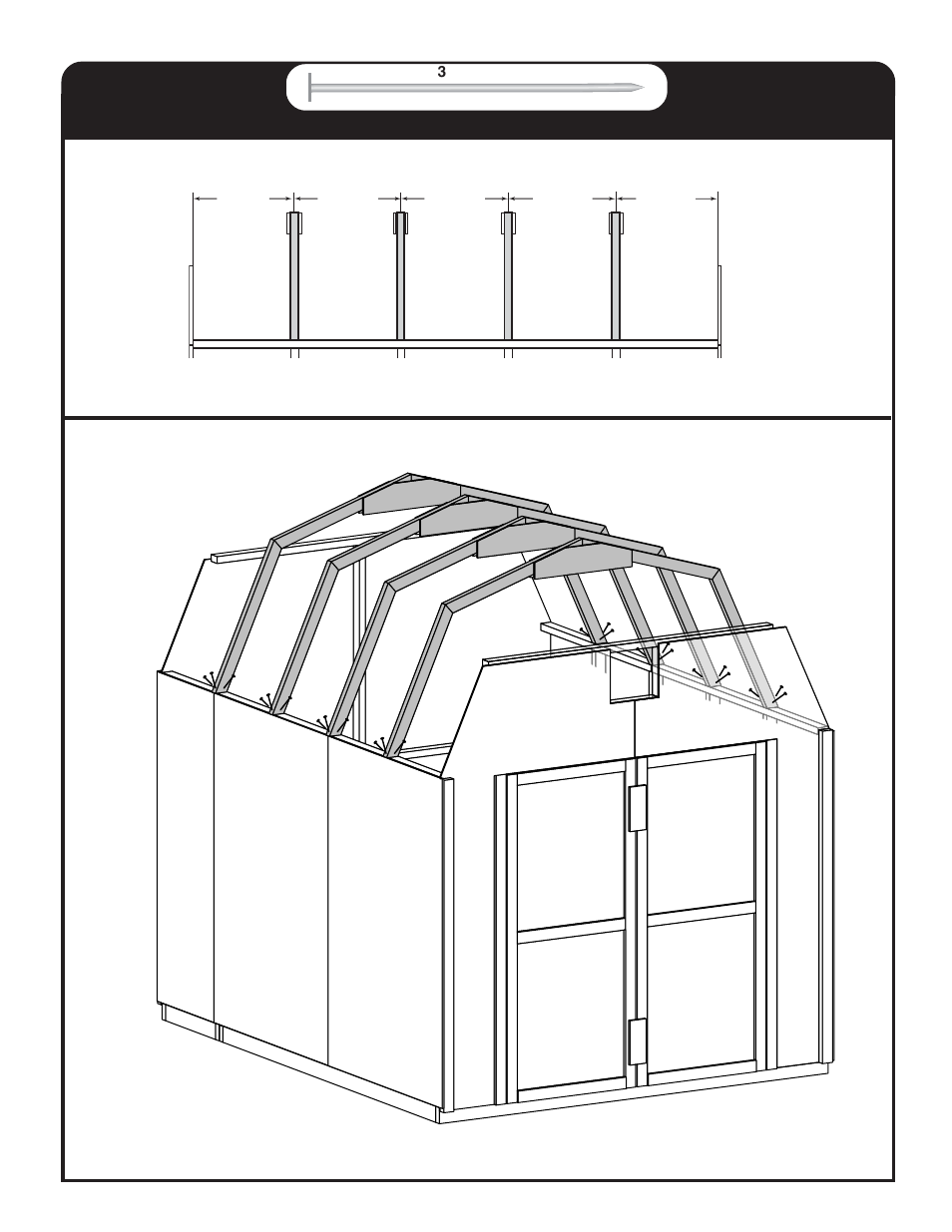 Roof techo toit, Front frente avant | Backyard Storage Solutions 16702 User Manual | Page 23 / 40
