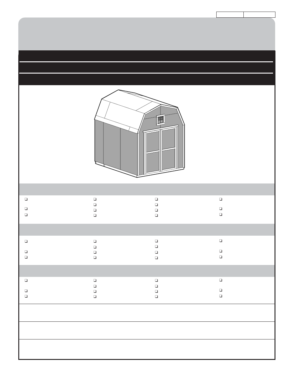 8’ x 10’ gambrel, Marco series, Tools required | Herramientas necesarias, Outils nécessaires | Backyard Storage Solutions 16702 User Manual | Page 3 / 40