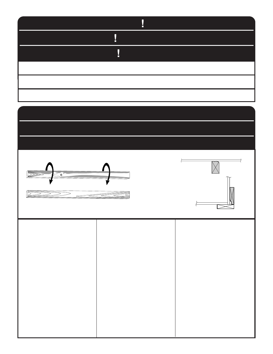Important, Importante, Conseil de construction | Consejo para la construcción, Building tip helpful material notice | Backyard Storage Solutions 16702 User Manual | Page 8 / 40