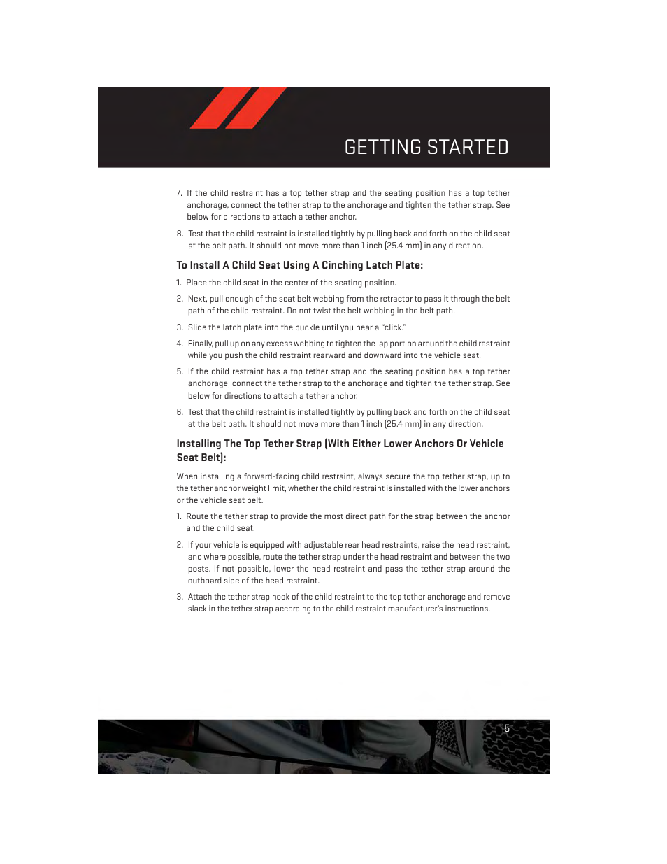 Getting started | Dodge 2014 Grand_Caravan - User Guide User Manual | Page 17 / 156