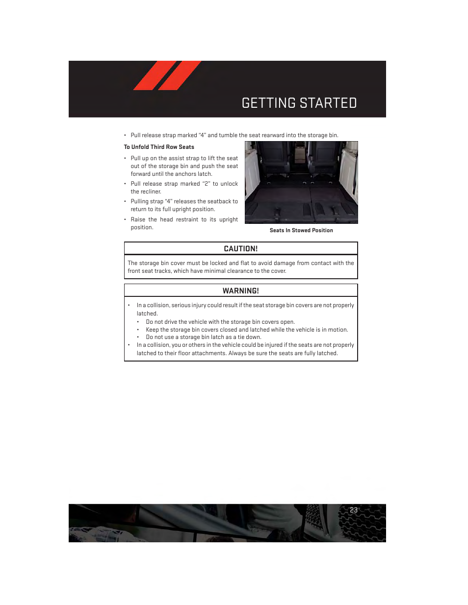 Getting started | Dodge 2014 Grand_Caravan - User Guide User Manual | Page 25 / 156