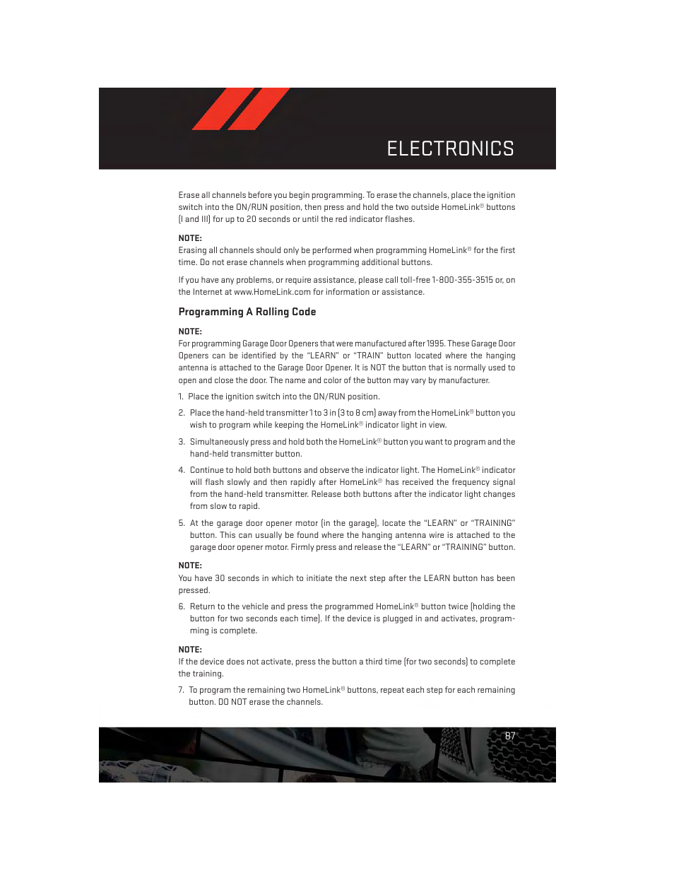 Programming a rolling code, Electronics | Dodge 2014 Grand_Caravan - User Guide User Manual | Page 89 / 156