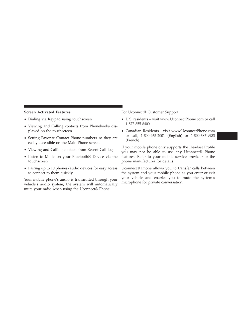 Screen activated features | Dodge 2014 Journey - Owner Manual User Manual | Page 127 / 651