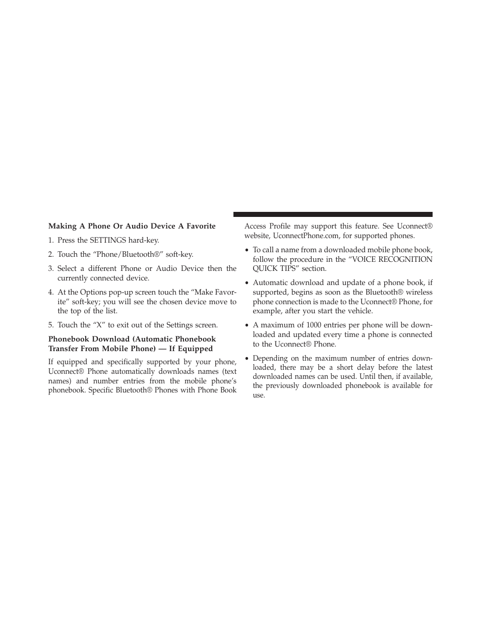 Making a phone or audio device a favorite | Dodge 2014 Journey - Owner Manual User Manual | Page 134 / 651
