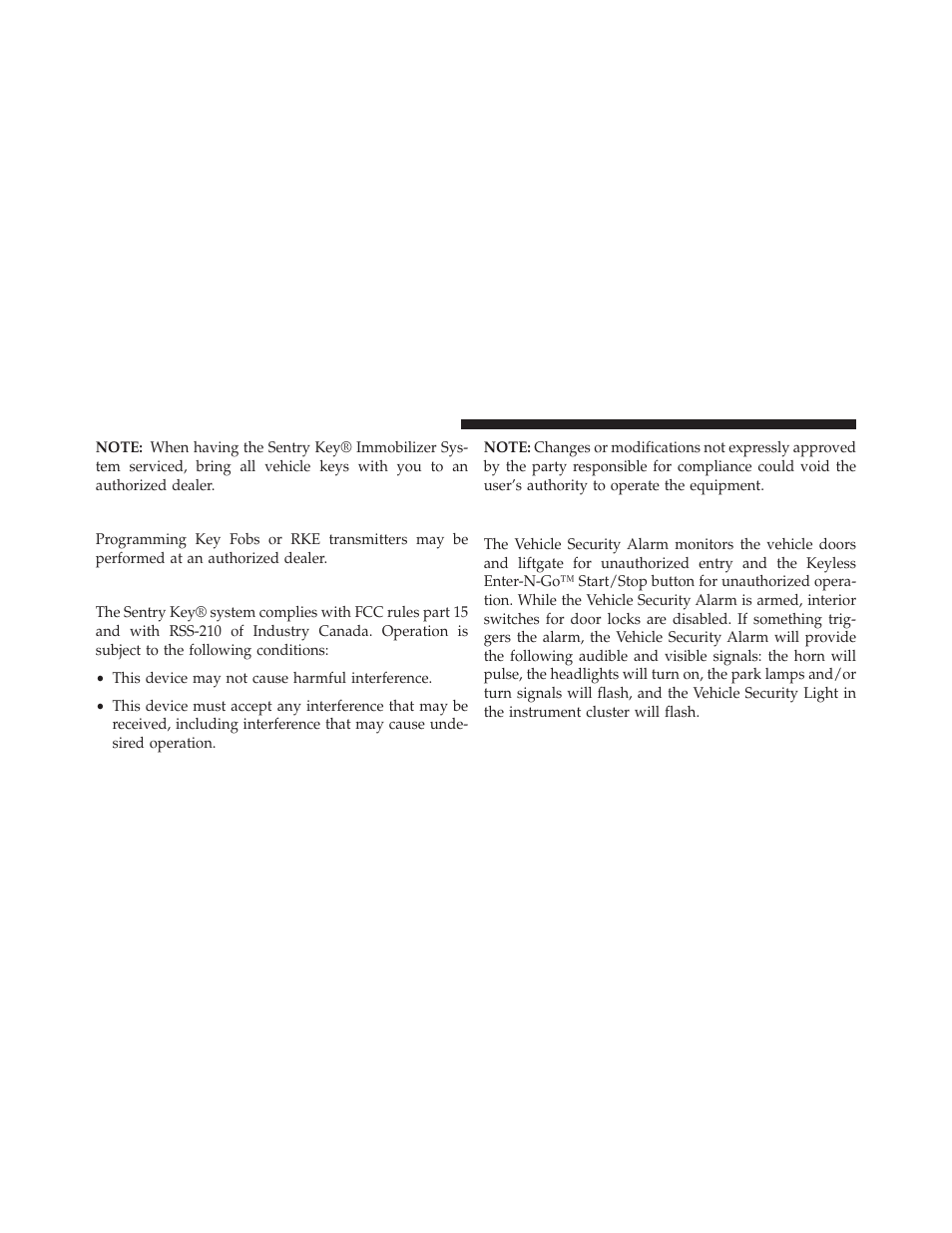 Customer key programming, General information, Vehicle security alarm — if equipped | Dodge 2014 Journey - Owner Manual User Manual | Page 20 / 651