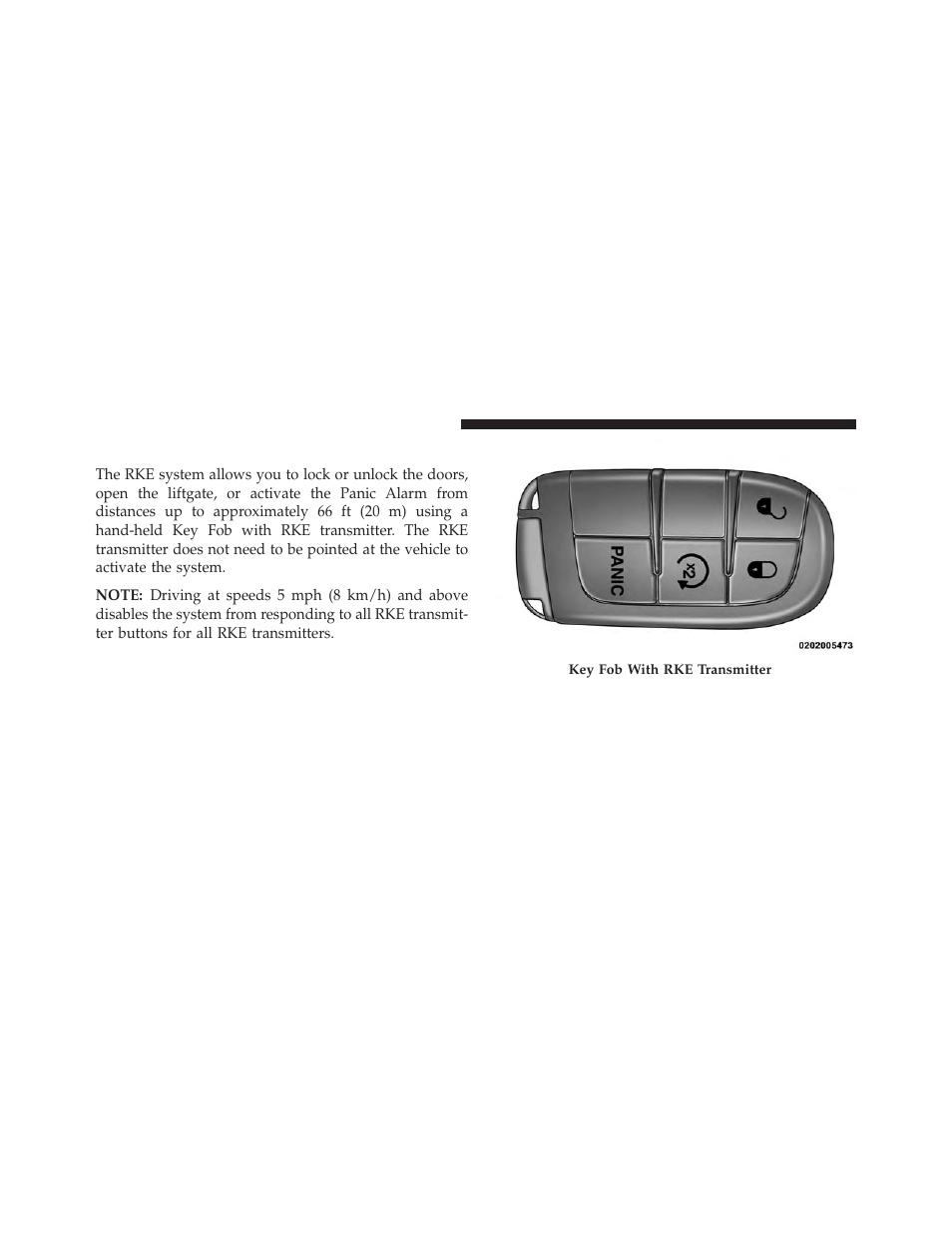 Remote keyless entry (rke) | Dodge 2014 Journey - Owner Manual User Manual | Page 24 / 651