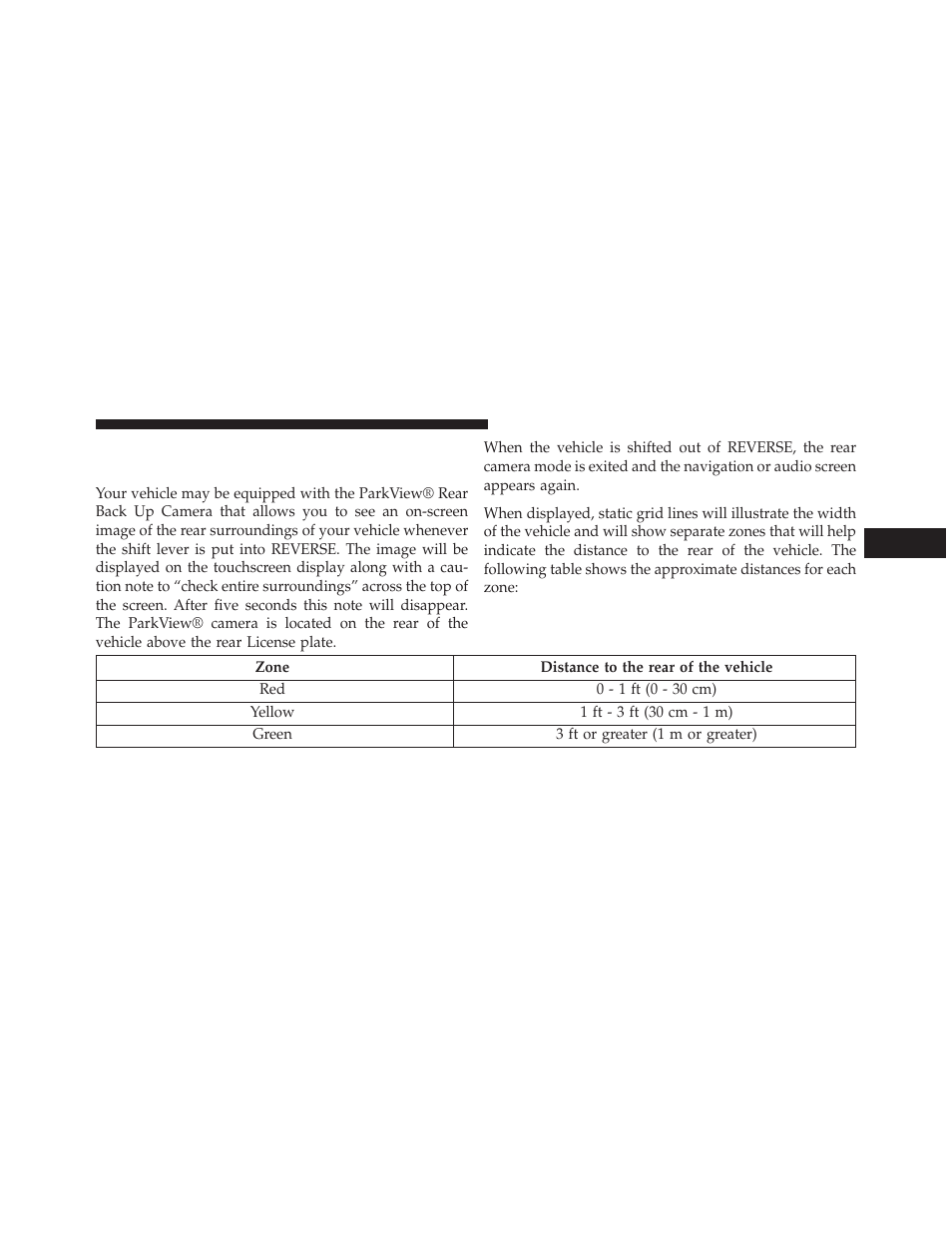 Parkview® rear back up camera — if equipped, Parkview® rear back up camera — if, Equipped | Dodge 2014 Journey - Owner Manual User Manual | Page 253 / 651