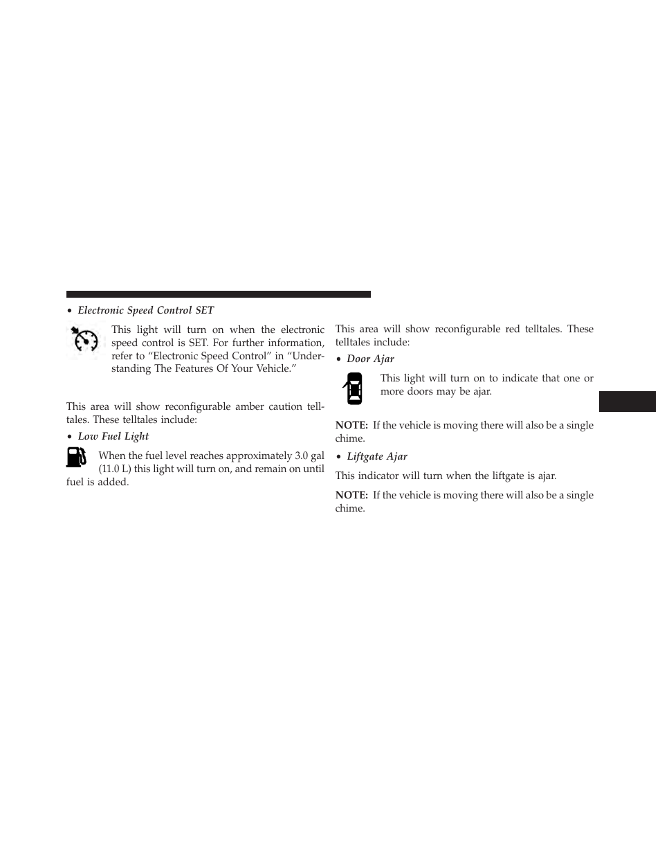 Evic amber indicators, Evic red indicators | Dodge 2014 Journey - Owner Manual User Manual | Page 319 / 651