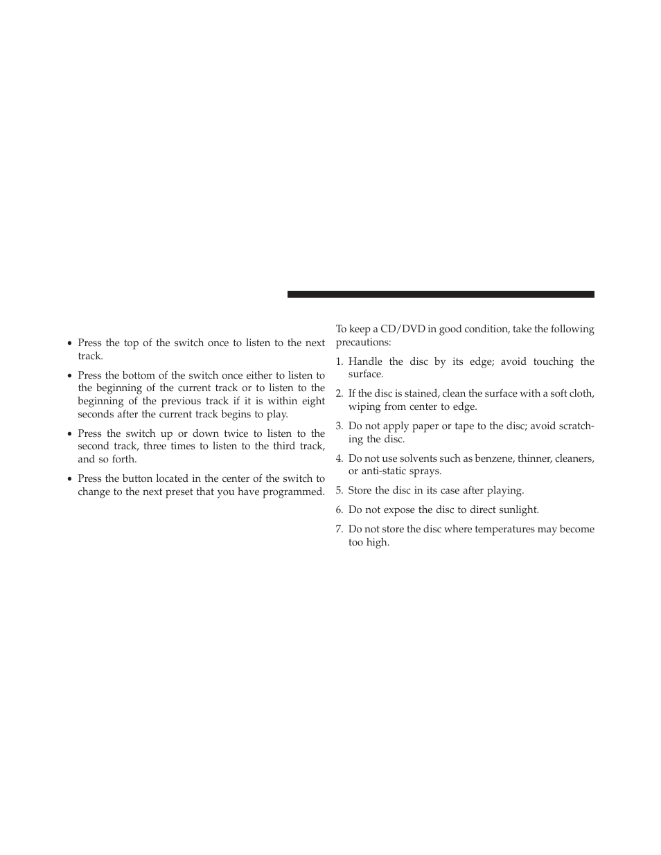 Cd/dvd disc maintenance, Left-hand switch functions for media (i.e., cd), Operation | Dodge 2014 Journey - Owner Manual User Manual | Page 376 / 651