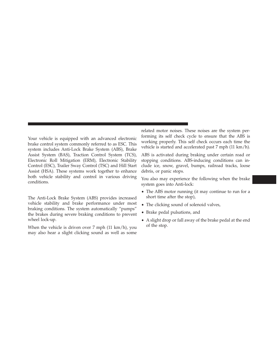 Electronic brake control system, Anti-lock brake system (abs) | Dodge 2014 Journey - Owner Manual User Manual | Page 441 / 651