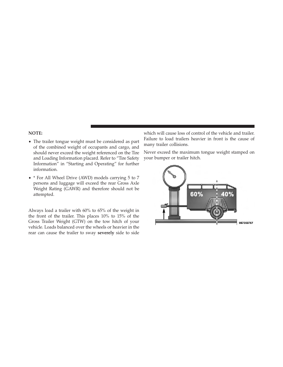 Trailer and tongue weight | Dodge 2014 Journey - Owner Manual User Manual | Page 504 / 651