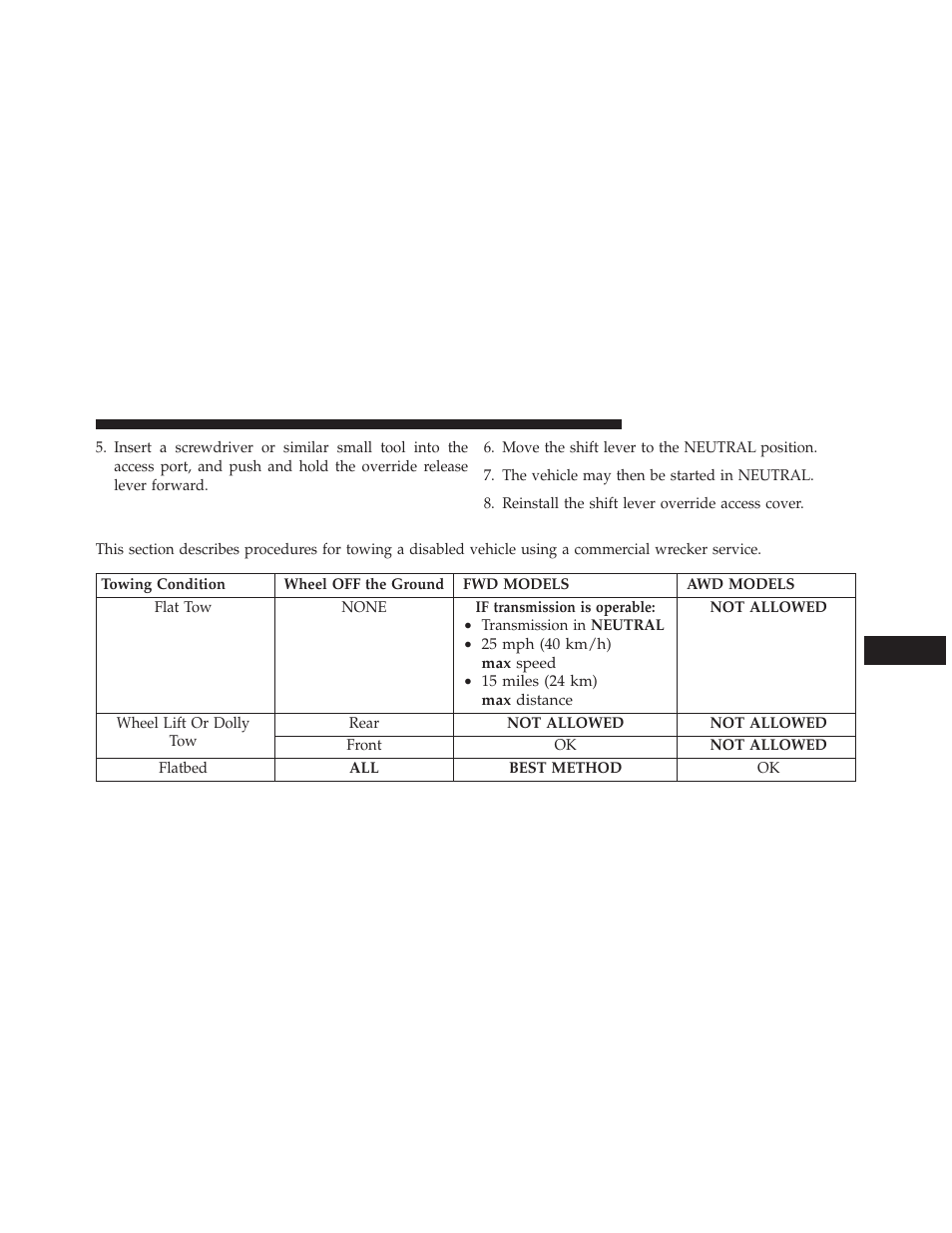 Towing a disabled vehicle | Dodge 2014 Journey - Owner Manual User Manual | Page 541 / 651