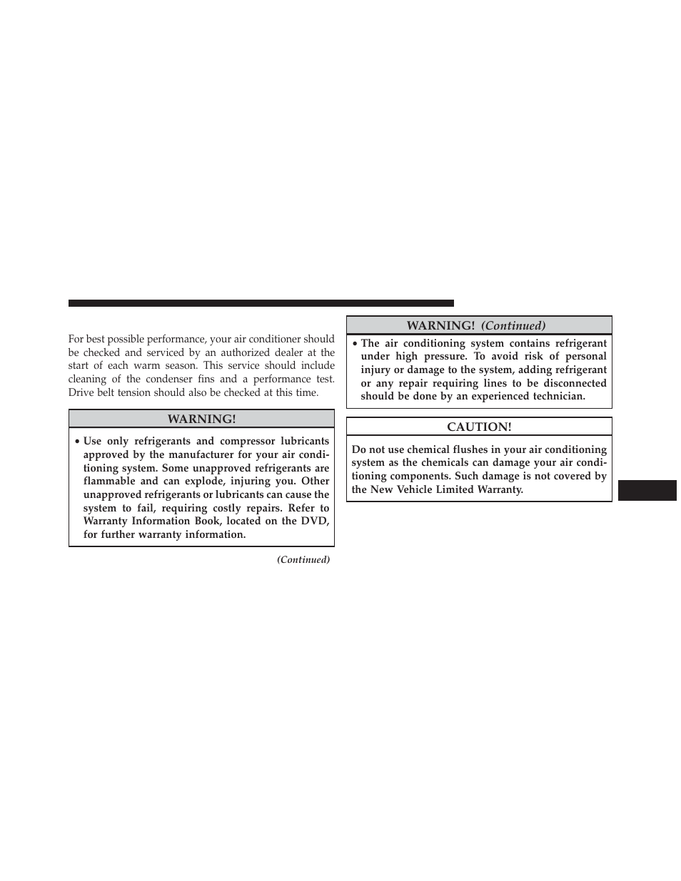 Air conditioner maintenance | Dodge 2014 Journey - Owner Manual User Manual | Page 559 / 651