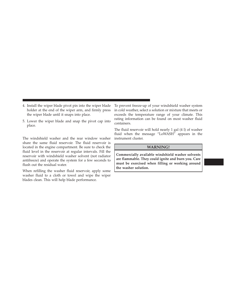 Adding washer fluid | Dodge 2014 Journey - Owner Manual User Manual | Page 565 / 651