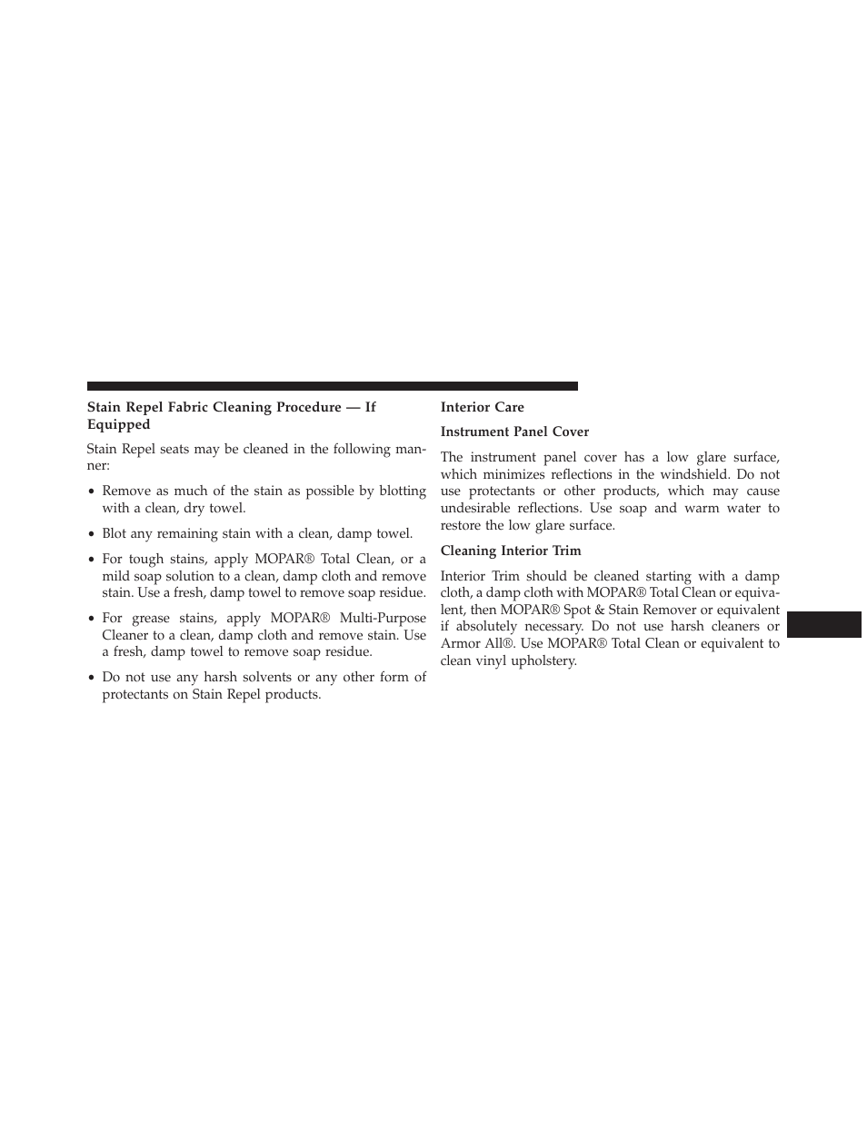 Interior care | Dodge 2014 Journey - Owner Manual User Manual | Page 585 / 651