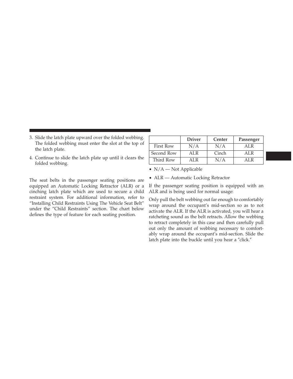 Seat belts in passenger seating positions | Dodge 2014 Journey - Owner Manual User Manual | Page 59 / 651