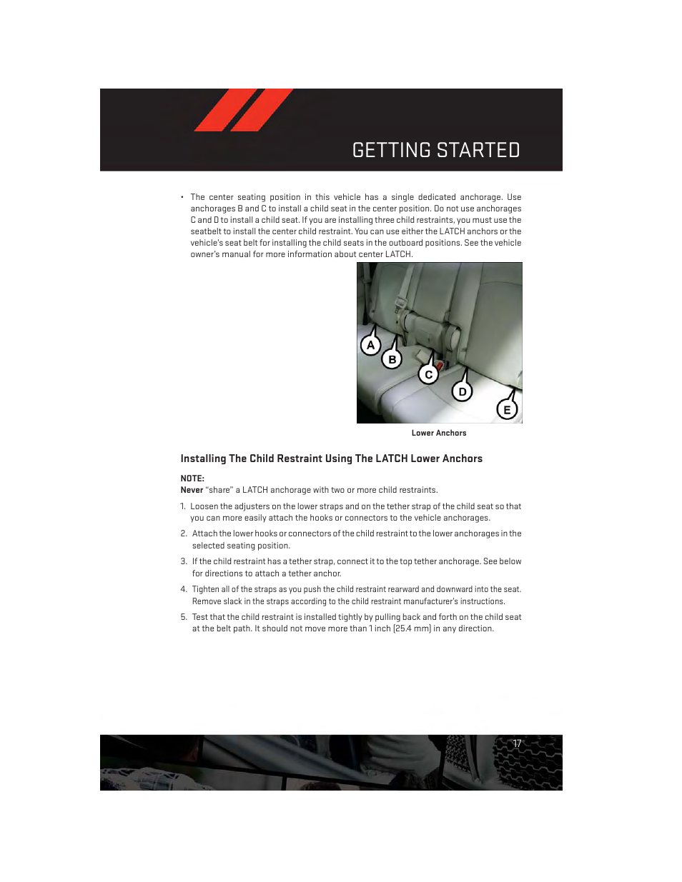 Getting started | Dodge 2014 Journey - User Guide User Manual | Page 19 / 124