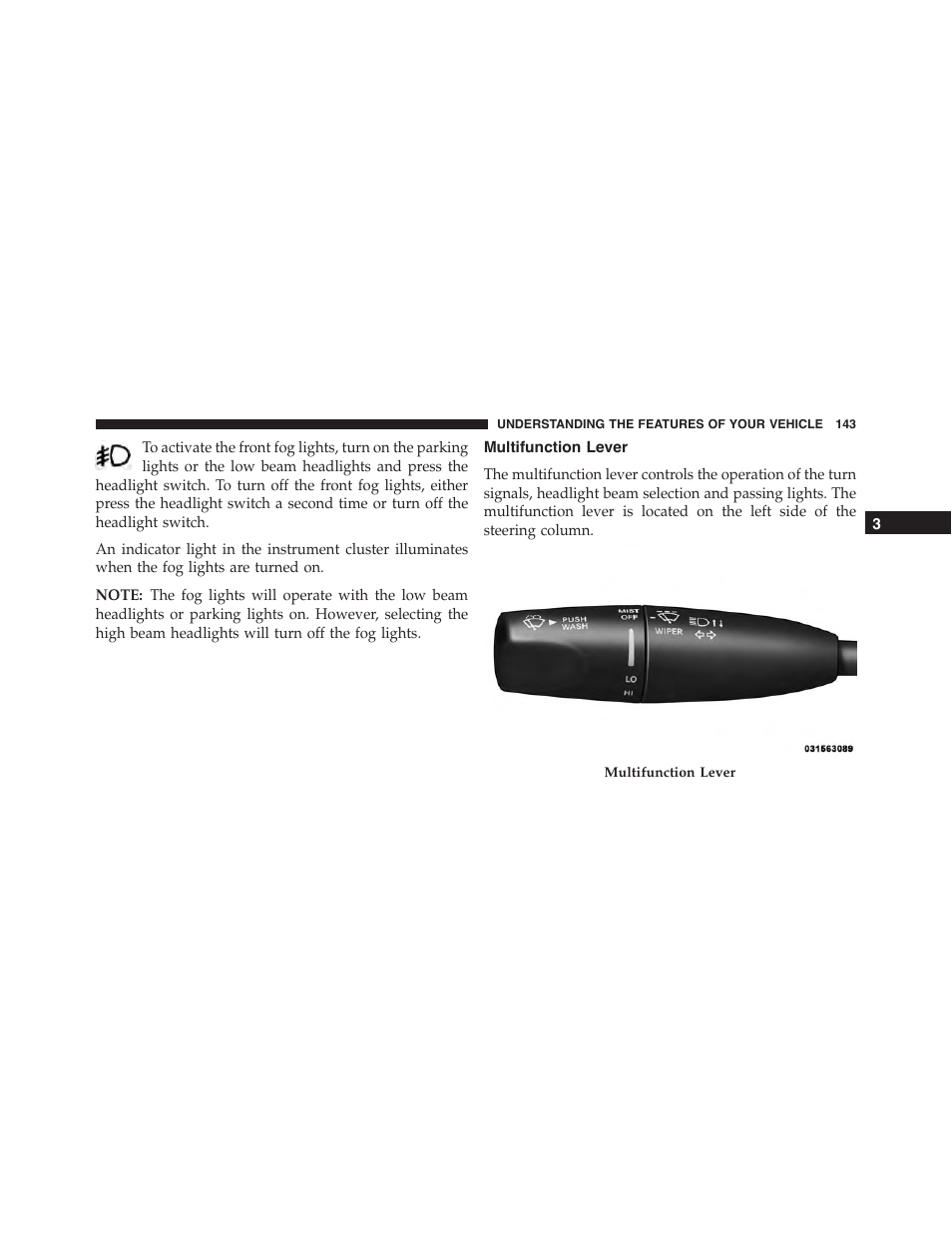 Multifunction lever | Dodge 2015 Challenger - Owner Manual User Manual | Page 145 / 618