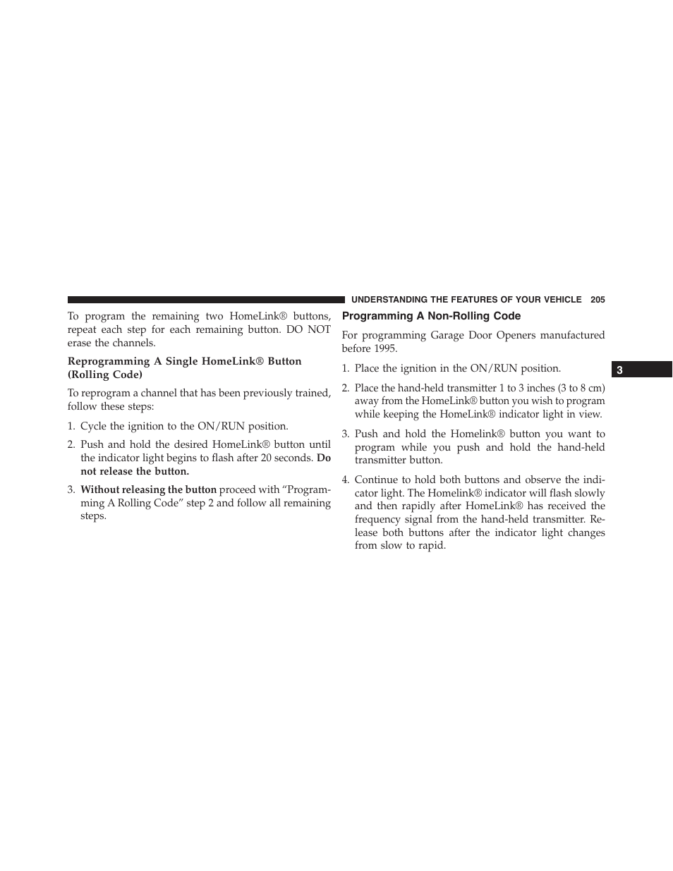 Programming a non-rolling code | Dodge 2015 Challenger - Owner Manual User Manual | Page 207 / 618