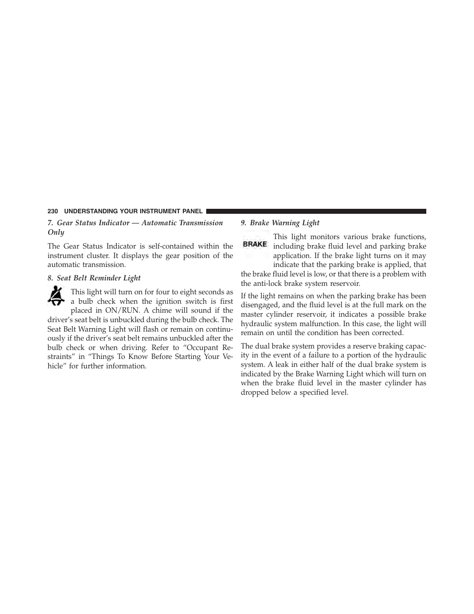 Dodge 2015 Challenger - Owner Manual User Manual | Page 232 / 618