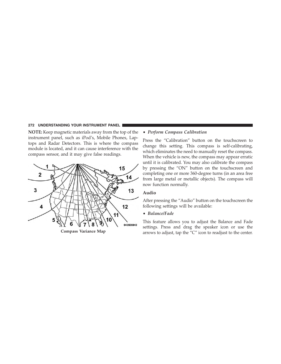 Audio | Dodge 2015 Challenger - Owner Manual User Manual | Page 274 / 618