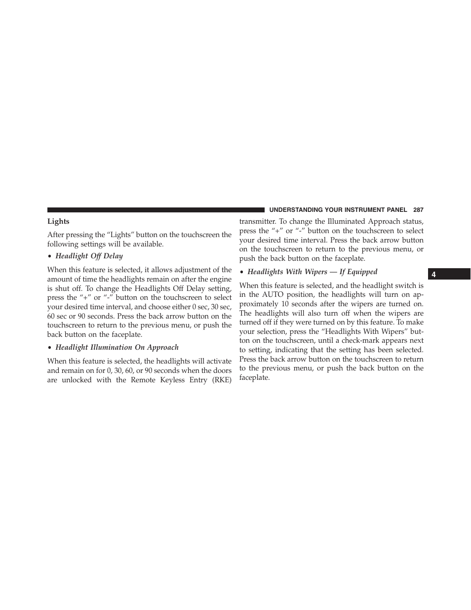 Lights | Dodge 2015 Challenger - Owner Manual User Manual | Page 289 / 618