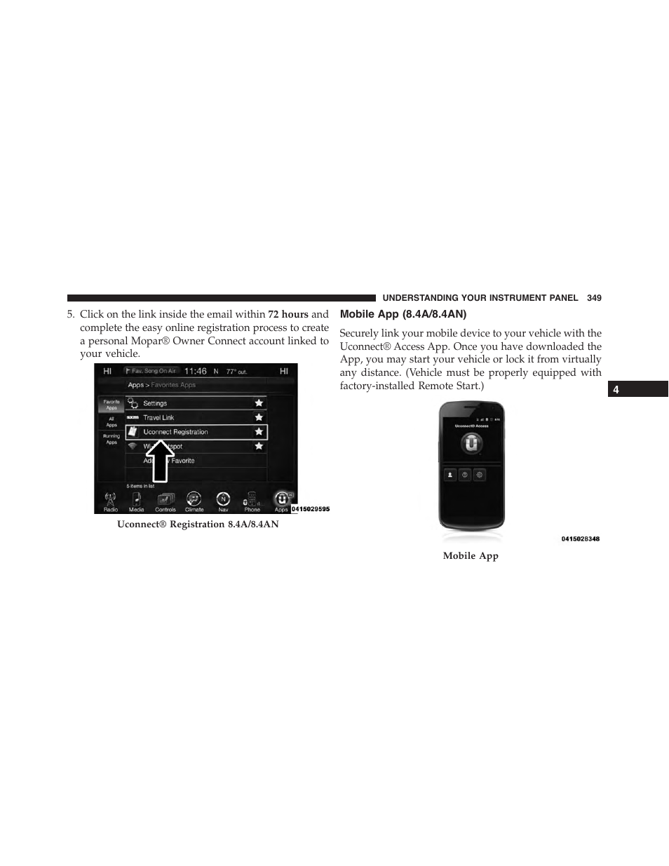 Mobile app (8.4a/8.4an) | Dodge 2015 Challenger - Owner Manual User Manual | Page 351 / 618