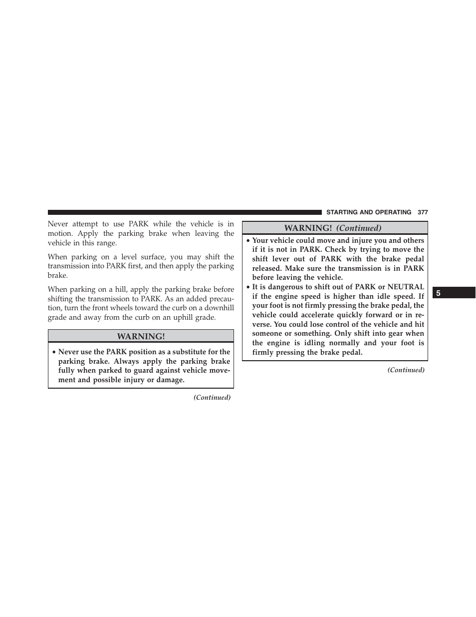 Dodge 2015 Challenger - Owner Manual User Manual | Page 379 / 618