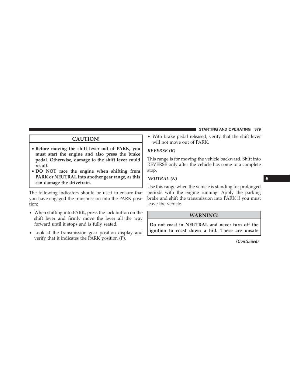 Dodge 2015 Challenger - Owner Manual User Manual | Page 381 / 618