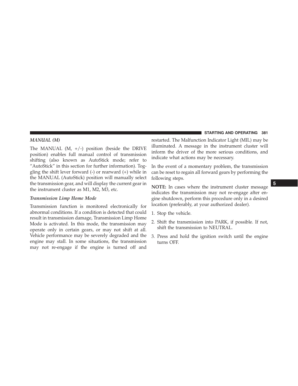 Dodge 2015 Challenger - Owner Manual User Manual | Page 383 / 618