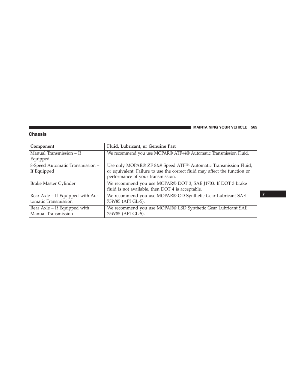 Chassis | Dodge 2015 Challenger - Owner Manual User Manual | Page 567 / 618